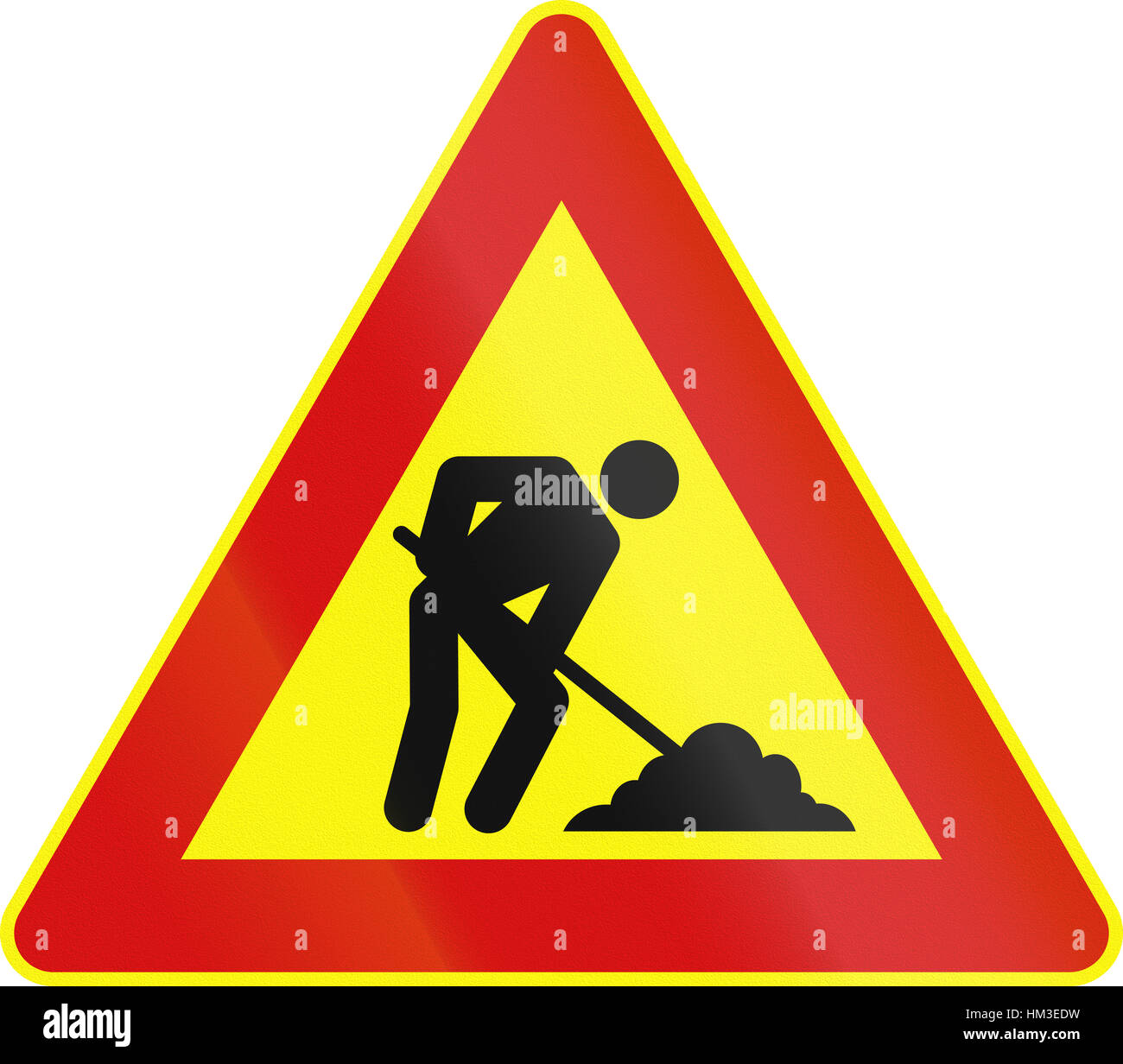 Road sign used in Italy roadworks Stock Photo Alamy