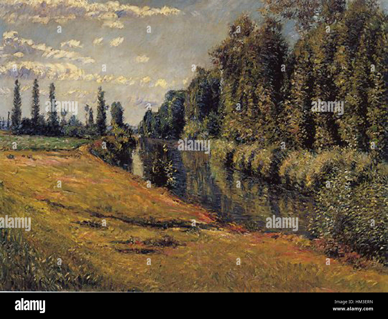 ‘Le Petit Bras de Seine’ by Gustave Caillebotte depicts a tranquil ...