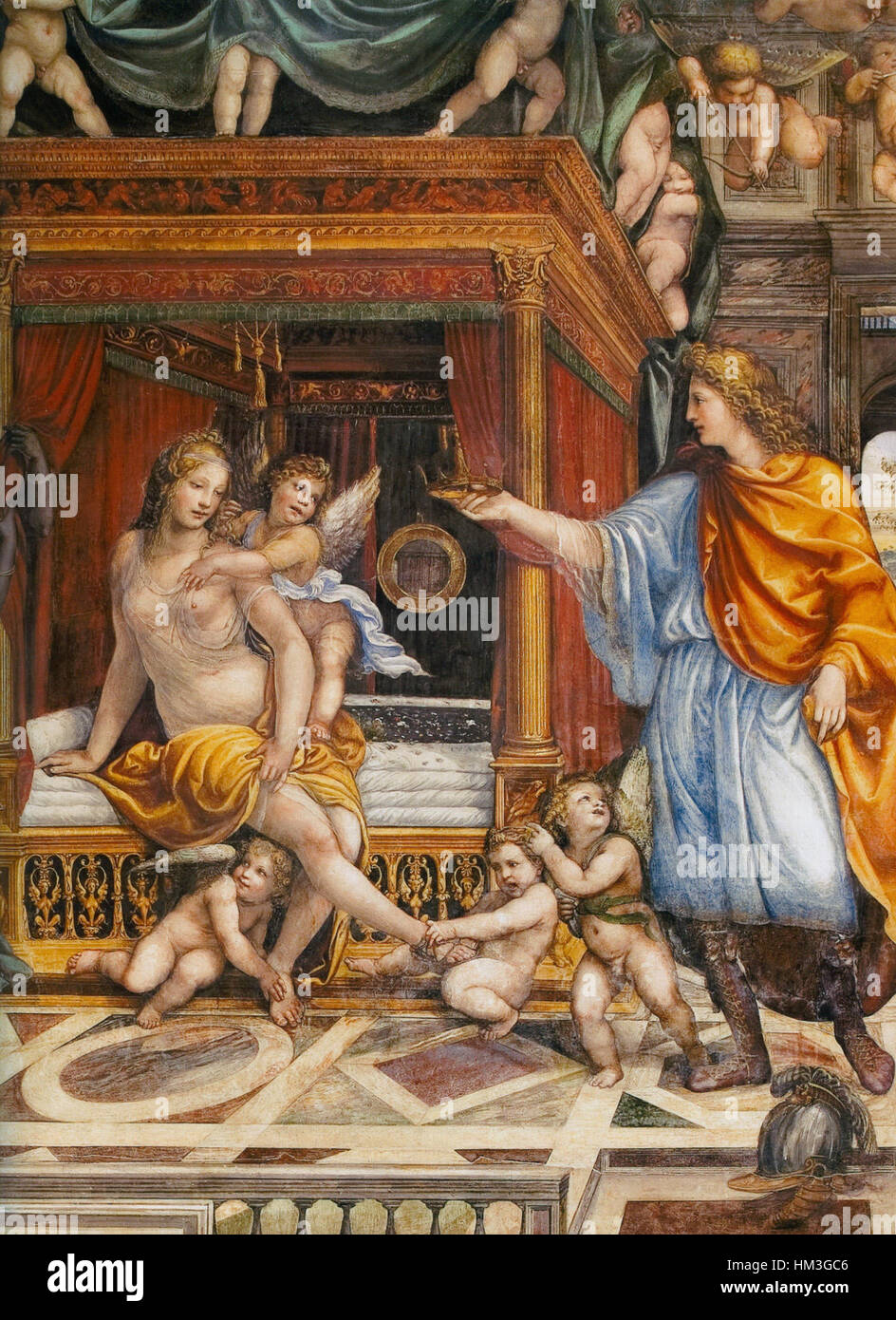 Il Sodoma. Marriage of Alexander and Roxana. detail. Villa Farnesina, Rome. fresco 3 Stock Photo
