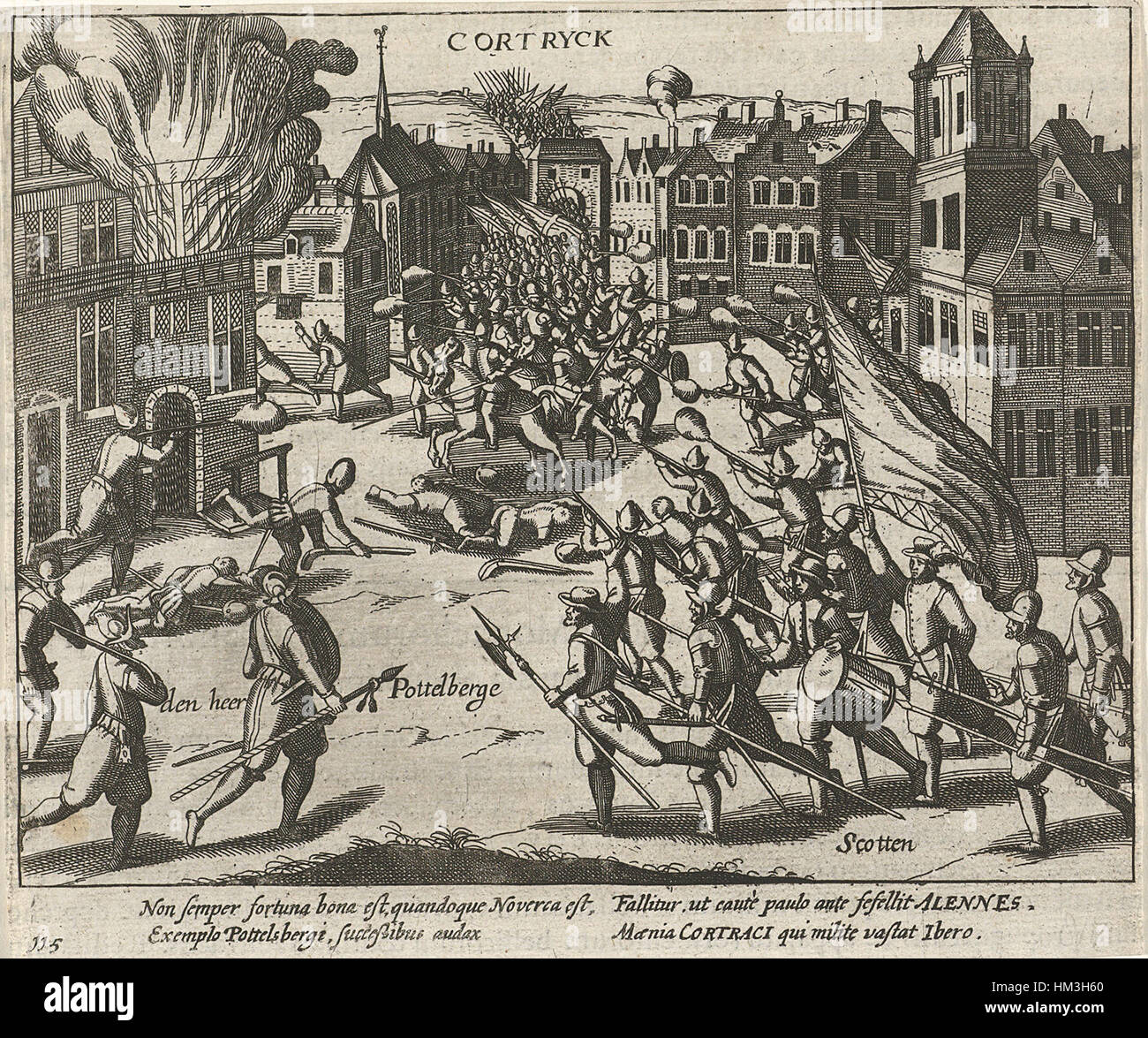 Kortrijk ingenomen door de Malcontenten, 1580 Stock Photo