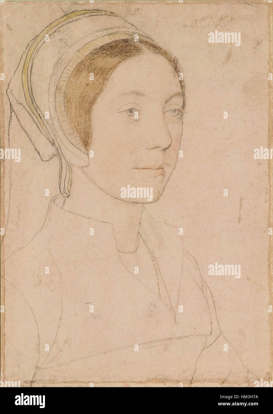 Hans Holbein the Younger - Unknown woman formerly known as Catherine Howard RL 12218 Stock Photo