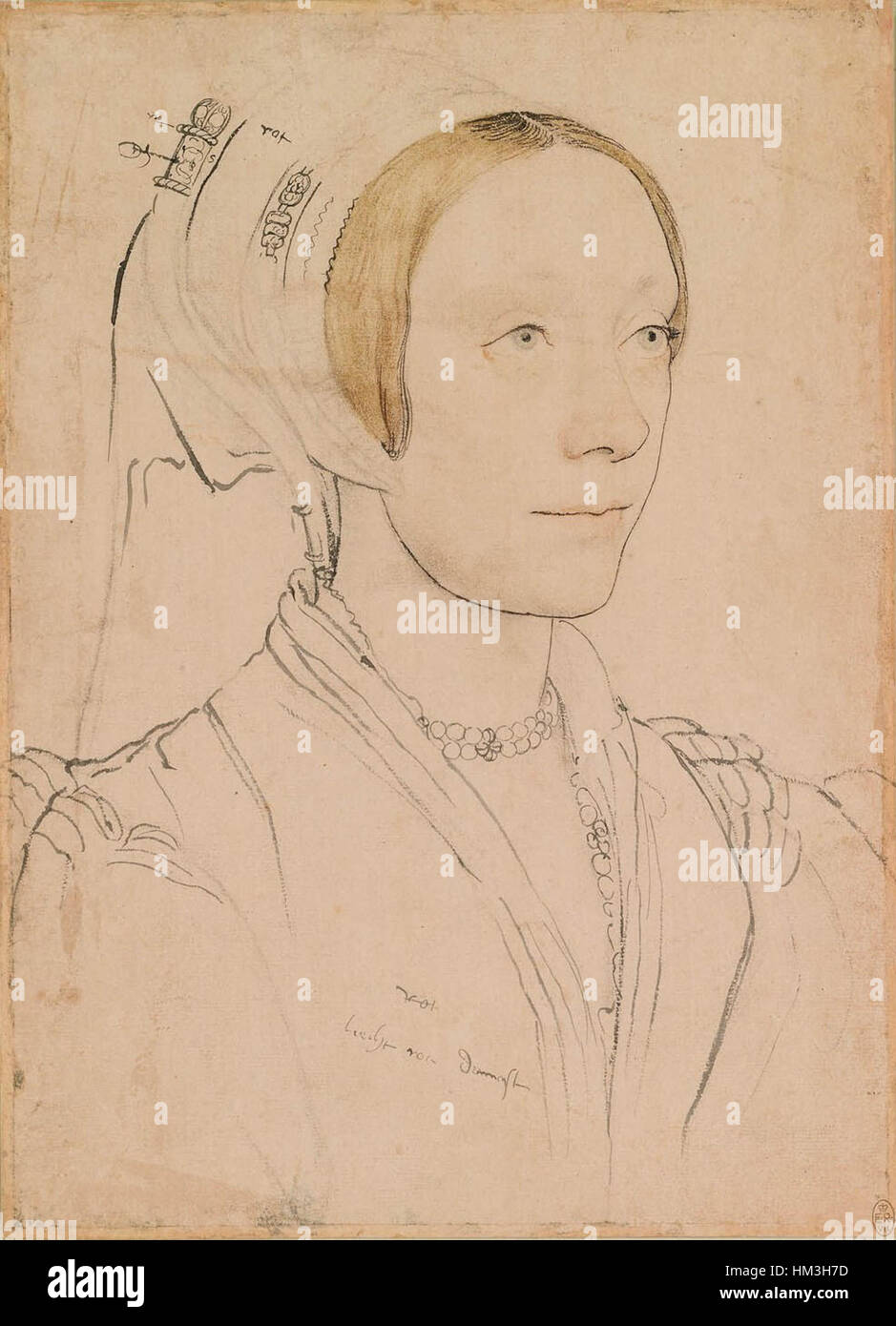 Hans Holbein the Younger - An unidentified woman RL 12253 Stock Photo