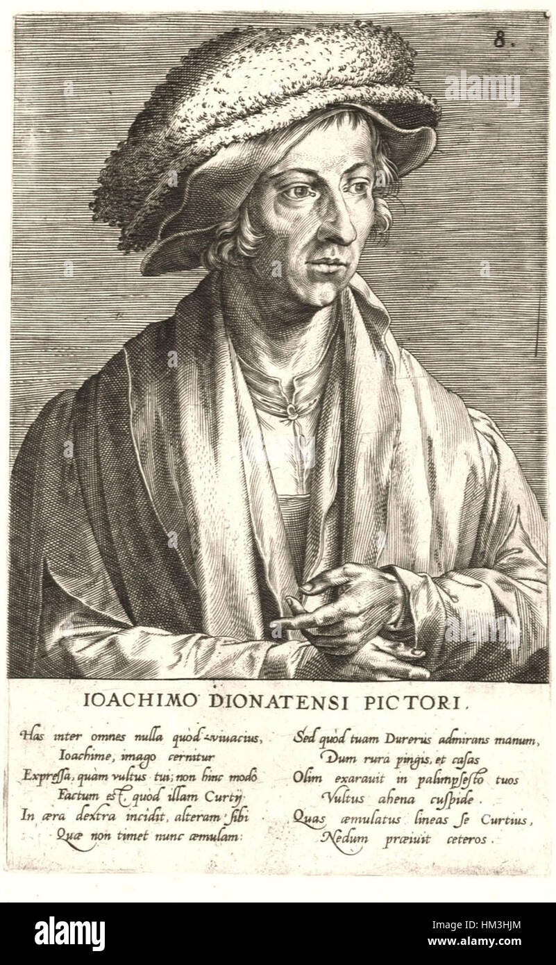 Joachim Patinir by Cornelis Cort (attr.), 1572 Stock Photo