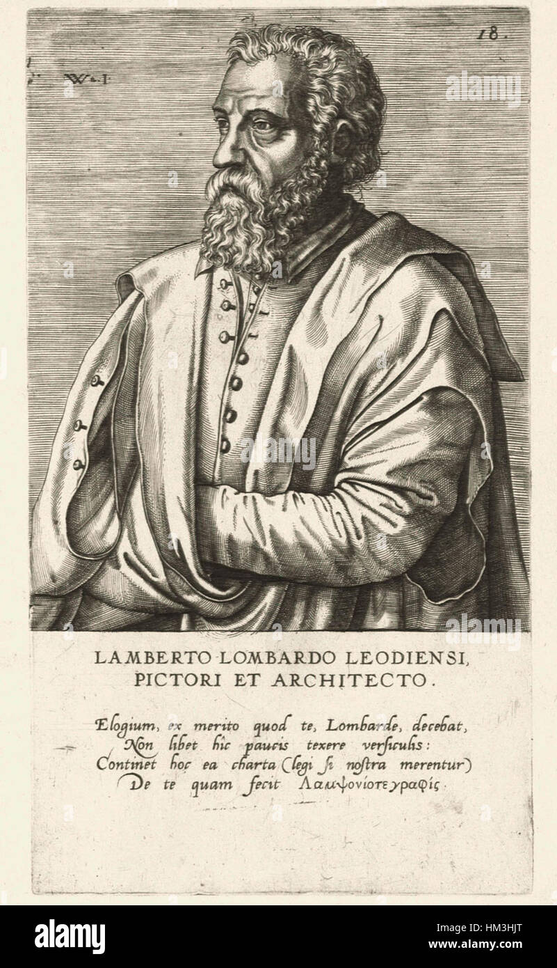 Lambert Lombard by Jan Wierix (attr.), 1572 Stock Photo