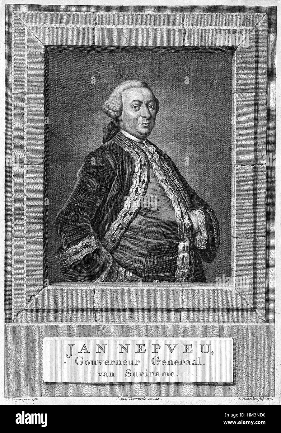 Jan Nepveu, by Jacob Houbraken Stock Photo