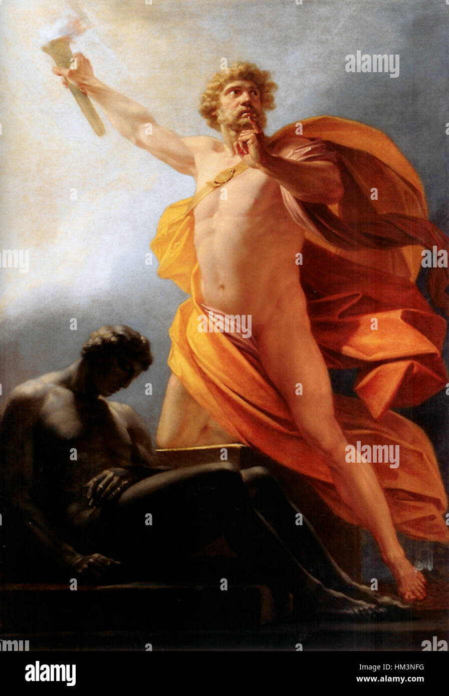 Heinrich fueger 1817 prometheus brings fire to mankind Stock Photo