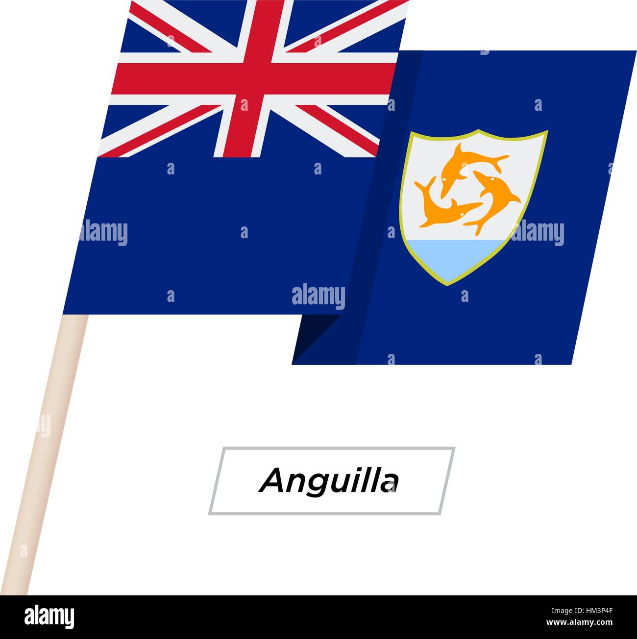 Anguilla Ribbon Waving Flag Isolated On White Vector Illustration Stock Vector Image Art Alamy