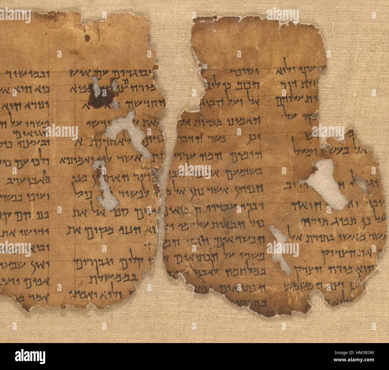 The Habakkuk Pesher is a significant Dead Sea Scroll, containing the interpretation of the biblical book of Habakkuk. The text reflects the religious and historical context of the period, offering insights into Jewish thought and prophecy during the Second Temple period. Stock Photo