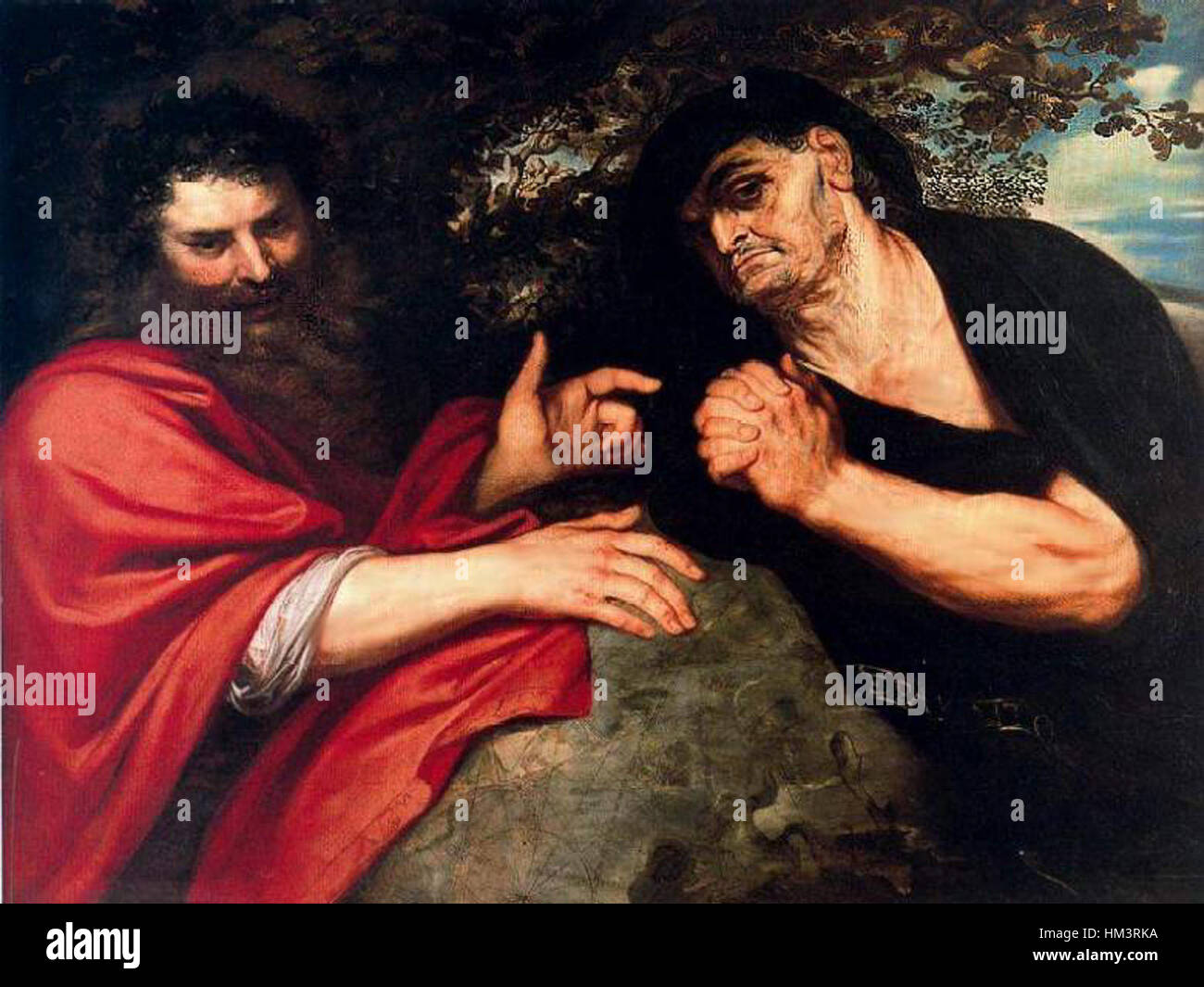 Heraclitus and Democritus by Rubens (Valladolid) Stock Photo