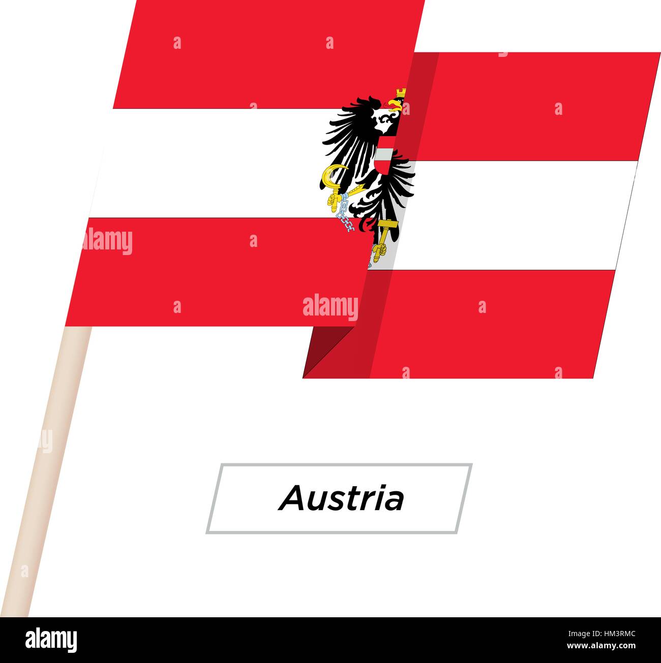 Austria Ribbon Waving Flag Isolated on White. Vector Illustration. Stock Vector