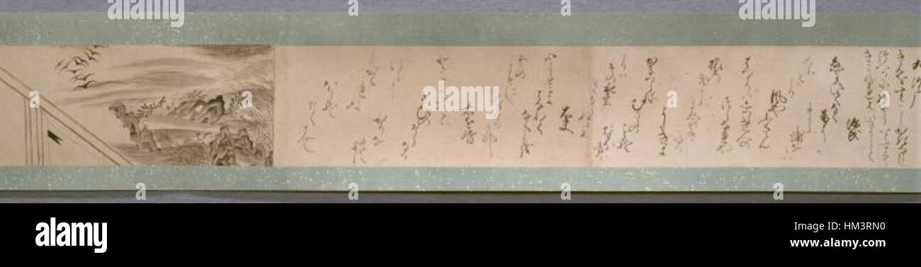 Hakubyo Genji monogatari emaki - scroll 1-23 Stock Photo