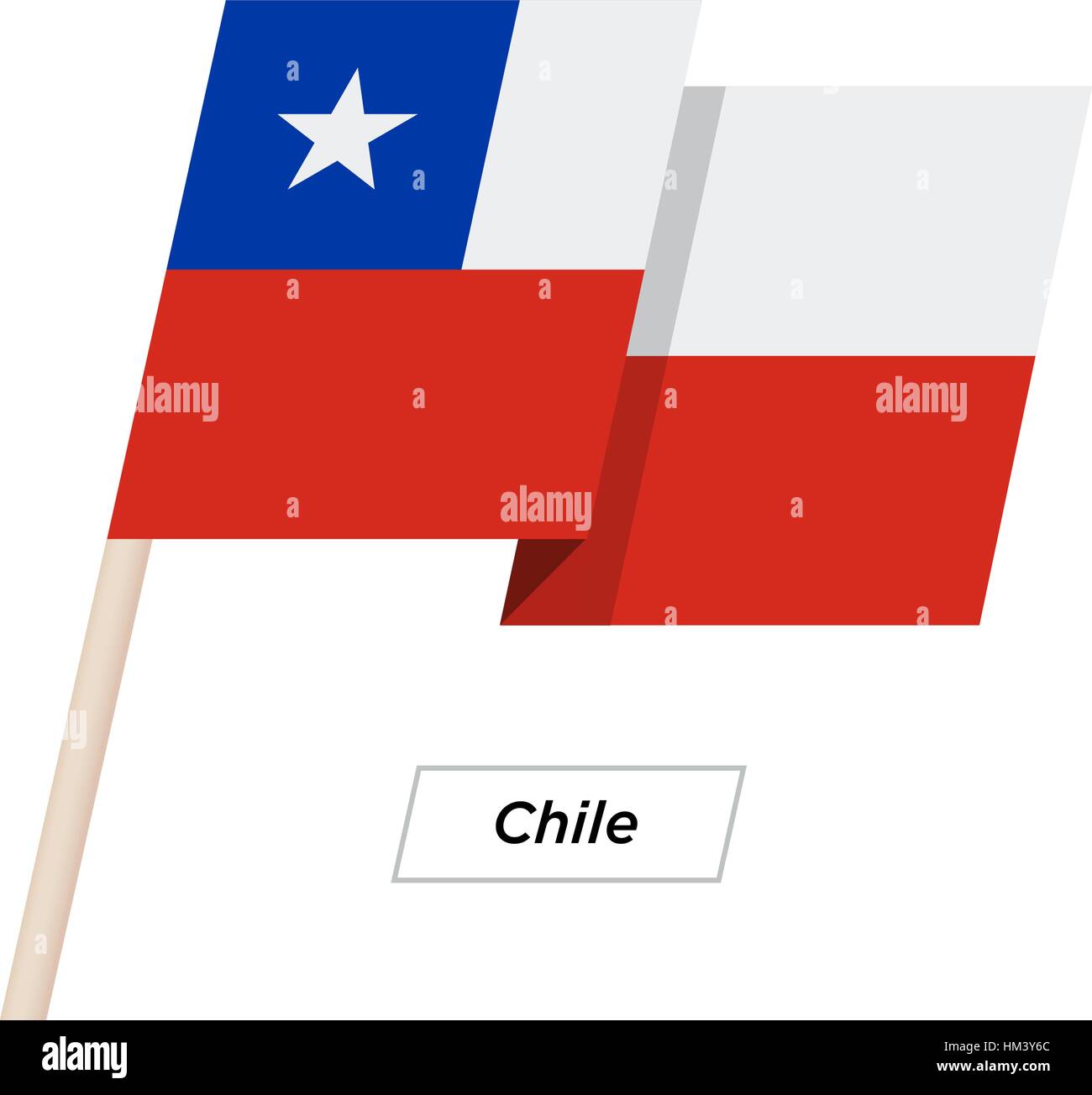 Chile Ribbon Waving Flag Isolated on White. Vector Illustration Stock