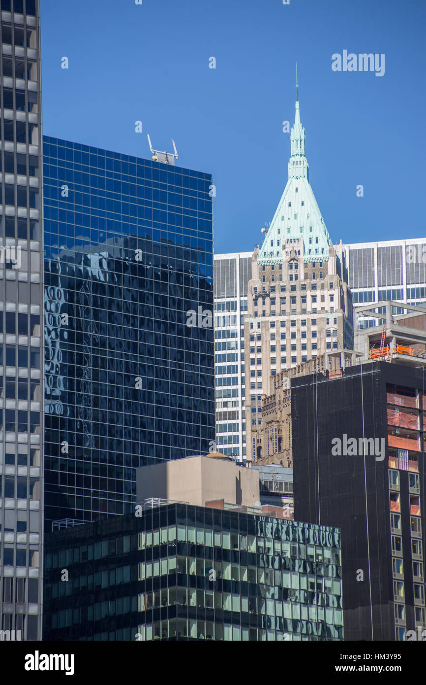 Reflections in the Manhattan New York City Skyline Stock Photo Alamy