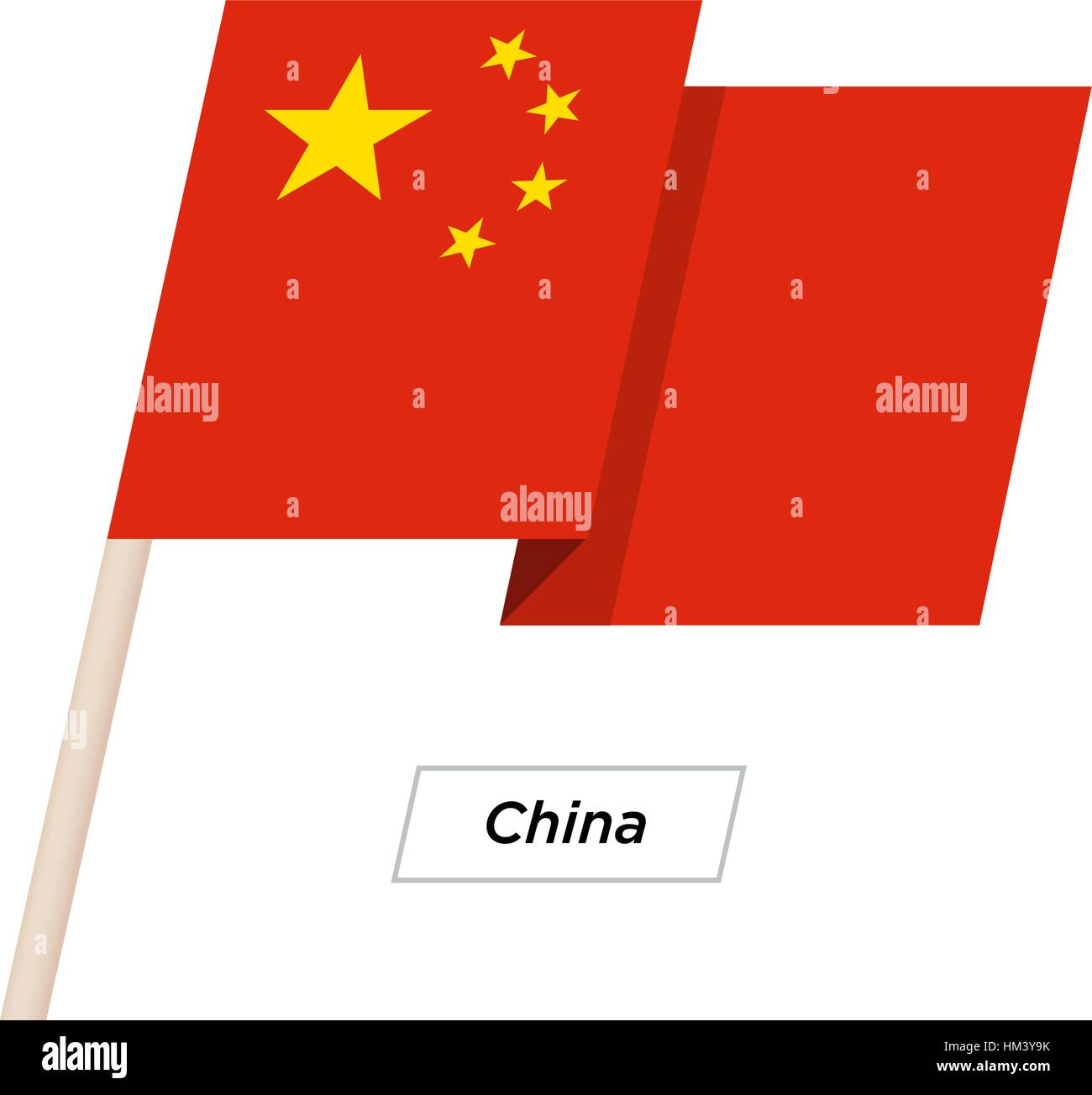 China Ribbon Waving Flag Isolated on White. Vector Illustration Stock ...