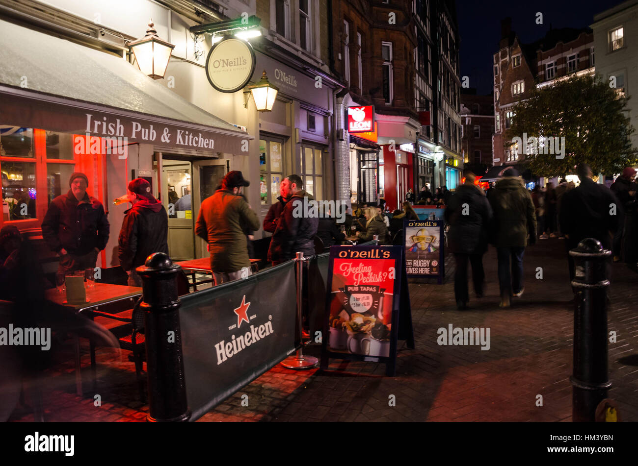 Nightlife on Carnaby Street in London's West End. Stock Photo