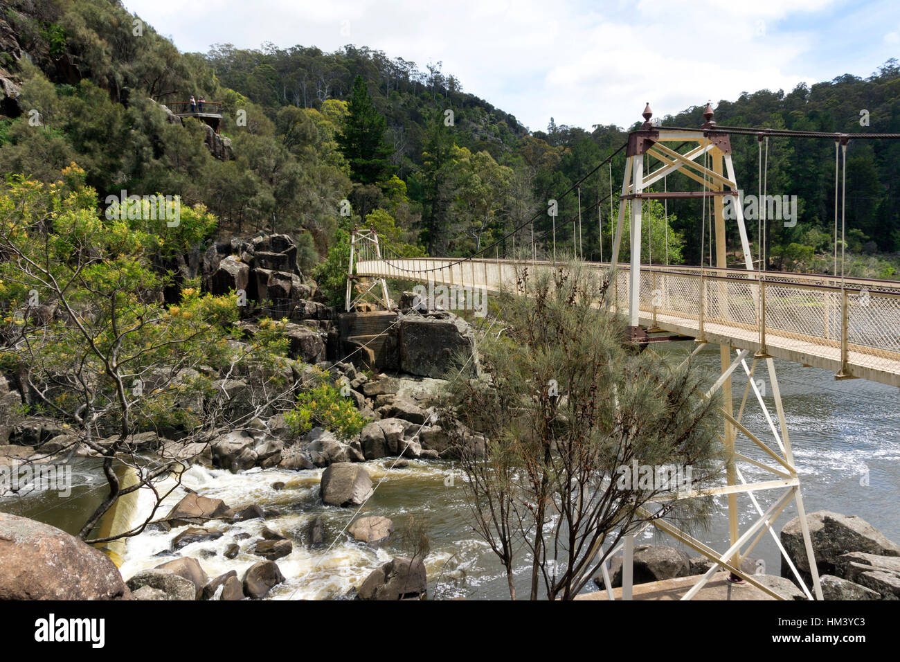The Suspension Bridge at Cataract Gorge, Launceston, Tasmania, Australia Stock Photo