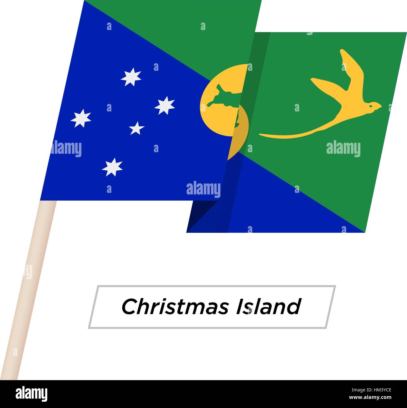 Christmas Island Ribbon Waving Flag Isolated on White. Vector Illustration. Stock Vector