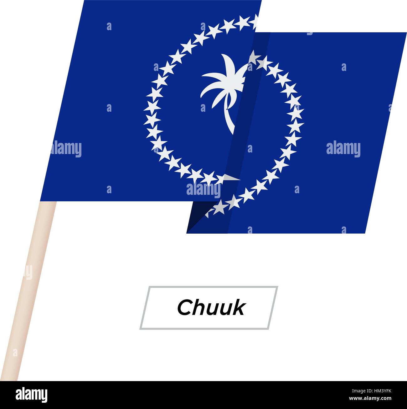 Chuuk Ribbon Waving Flag Isolated on White. Vector Illustration. Stock Vector