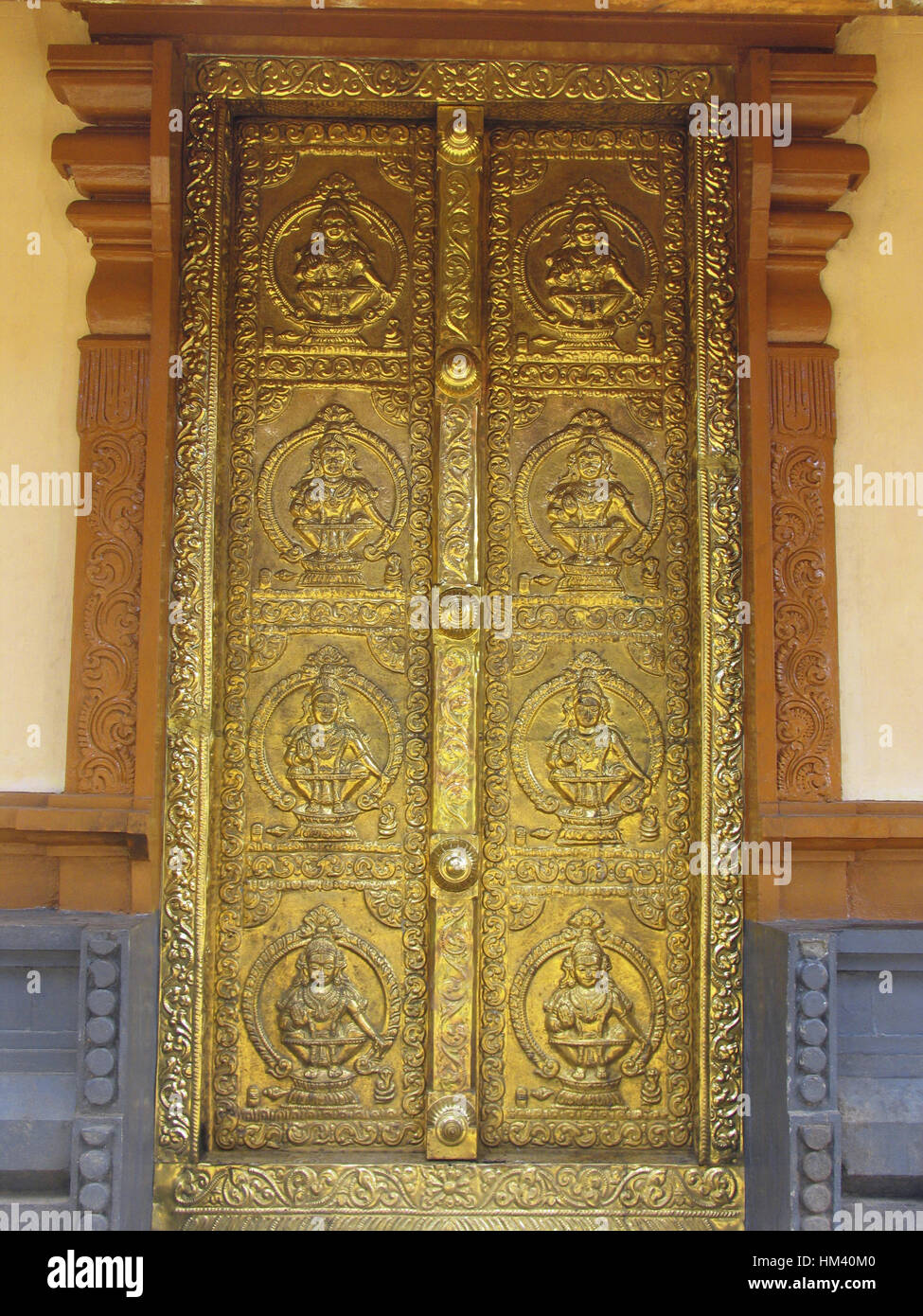 Decorated door of Durga temple at Nemmara, Palakkad, Kerala, India Stock  Photo - Alamy