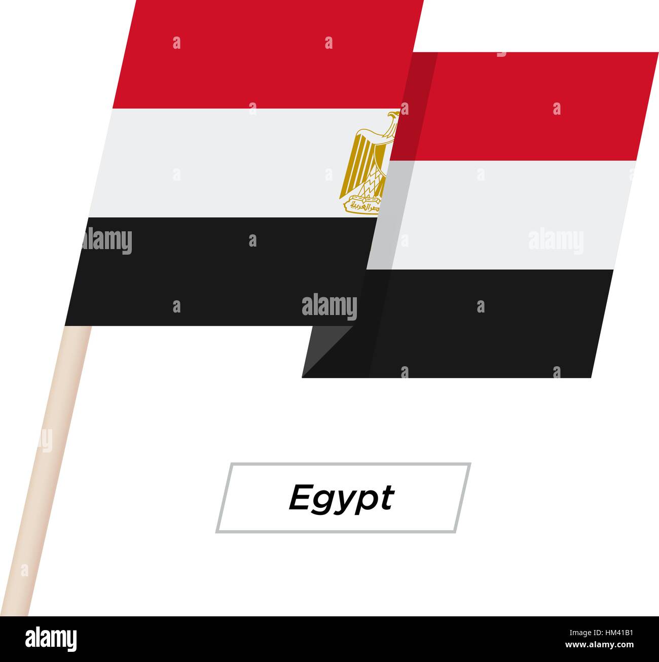 Egypt Ribbon Waving Flag Isolated on White. Vector Illustration. Stock Vector