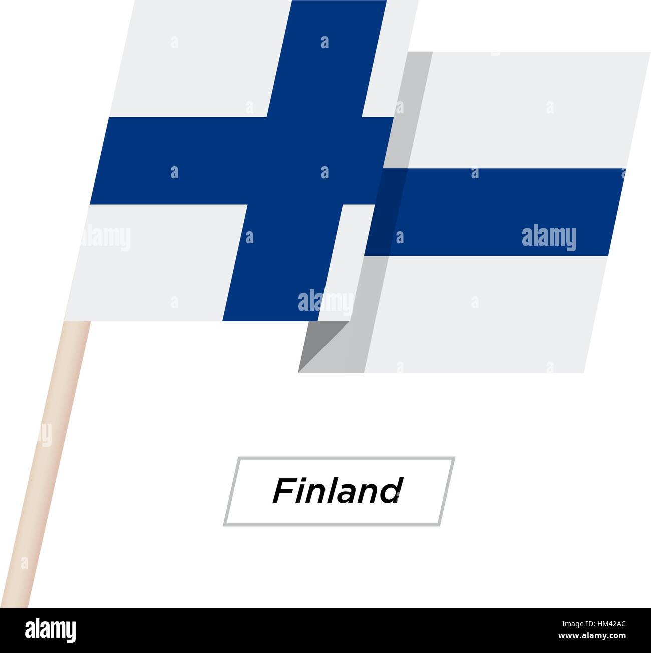 Finland Ribbon Waving Flag Isolated on White. Vector Illustration. Stock Vector