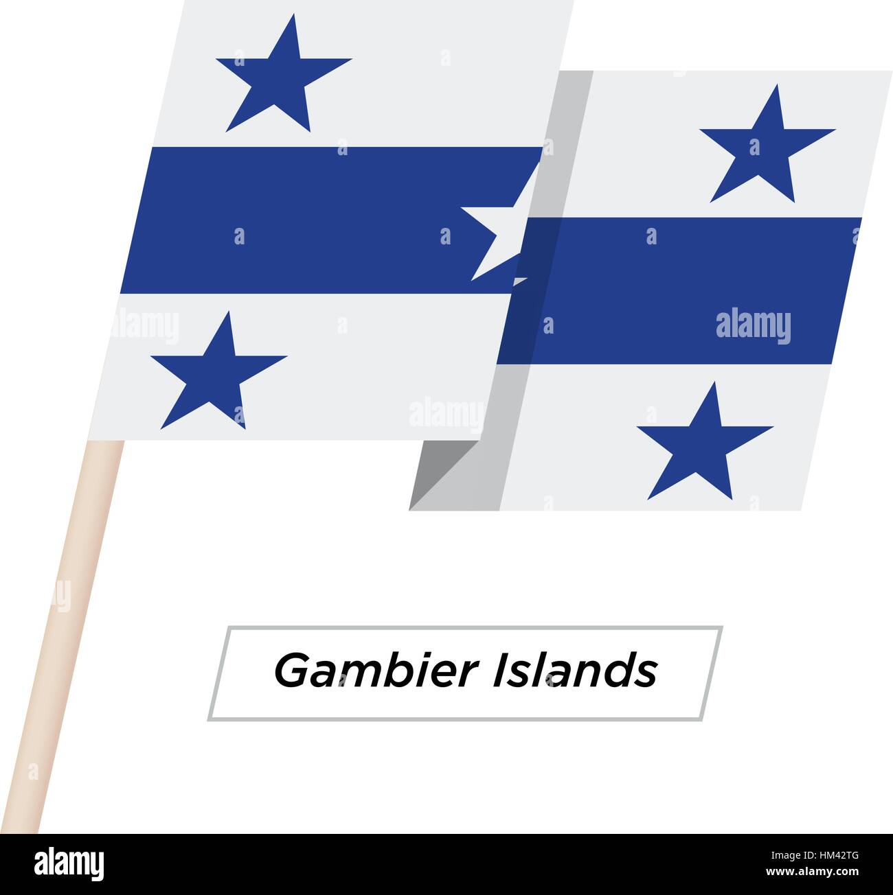 Gambier Islands Ribbon Waving Flag Isolated on White. Vector Illustration Stock Vector Image