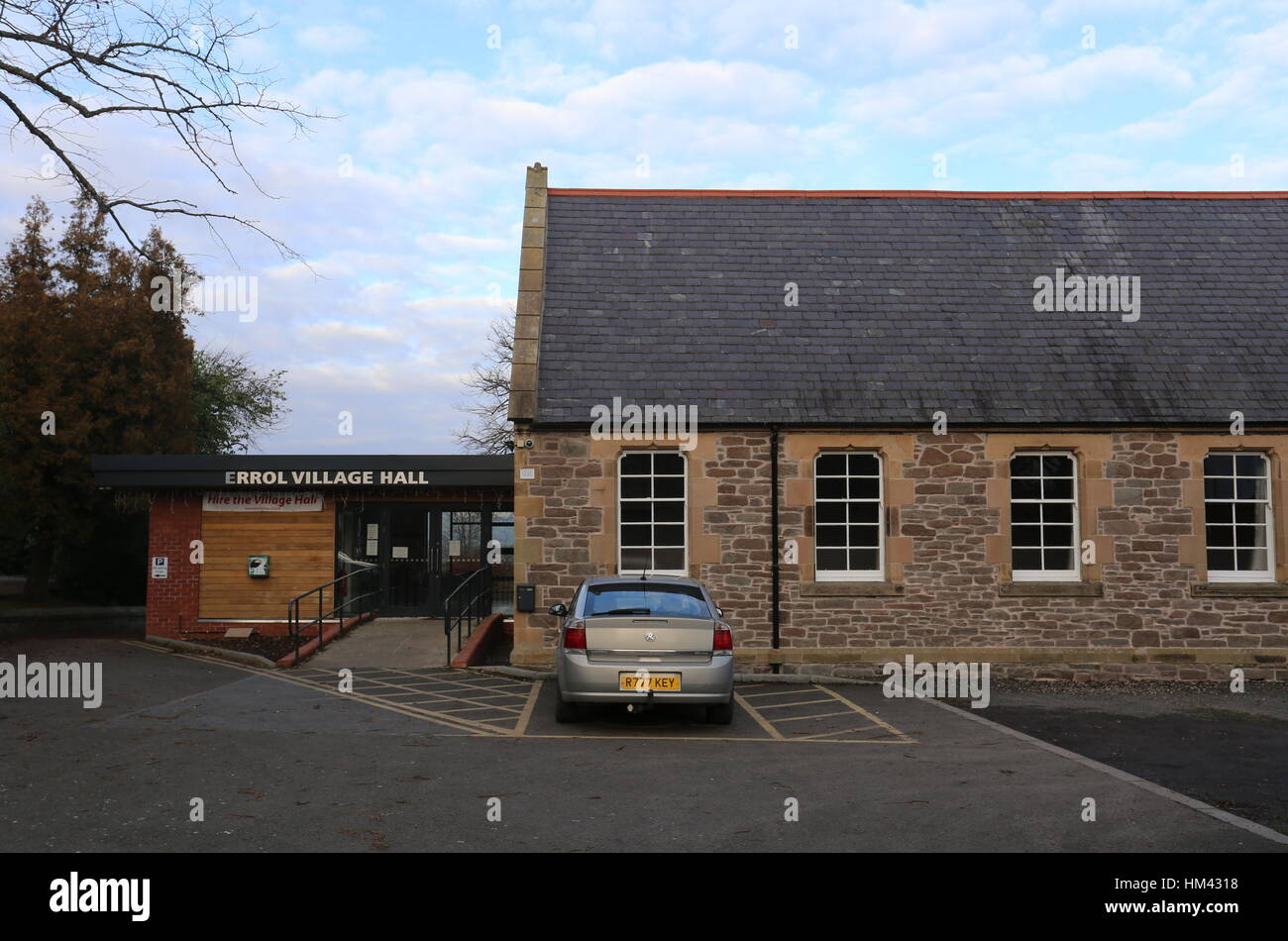 Exterior of Errol Village Hall Scotland January 2017 Stock Photo