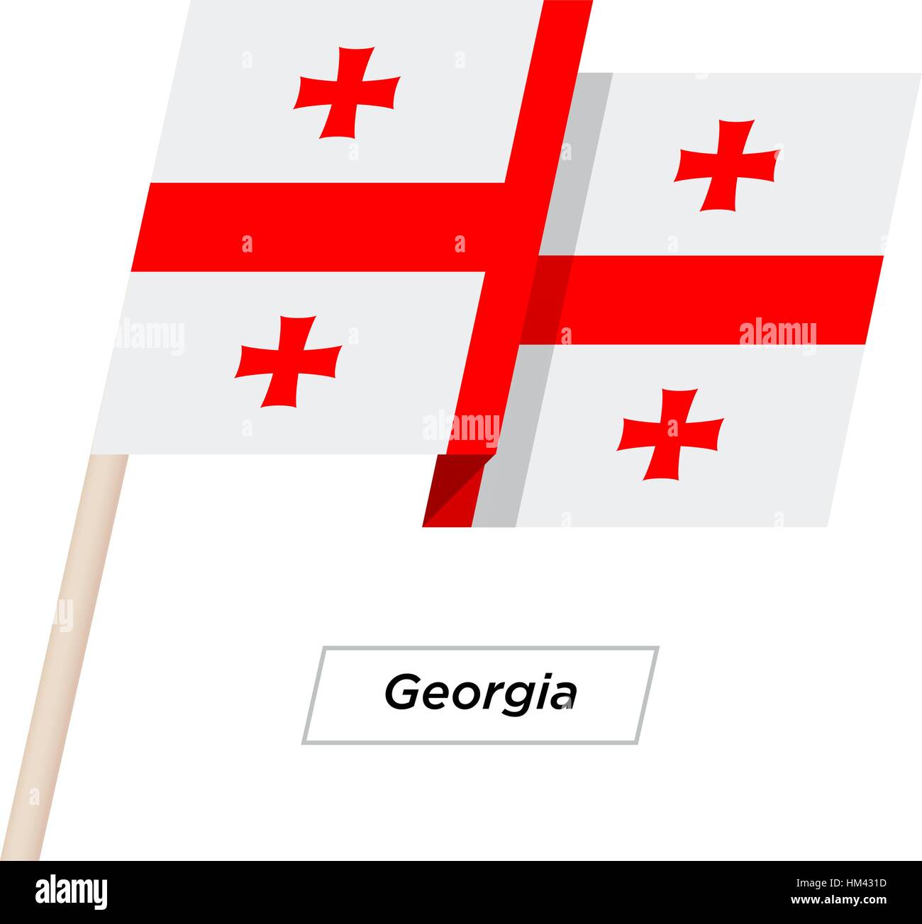 Ribbon Waving Flag Isolated on White. Vector Illustration Stock