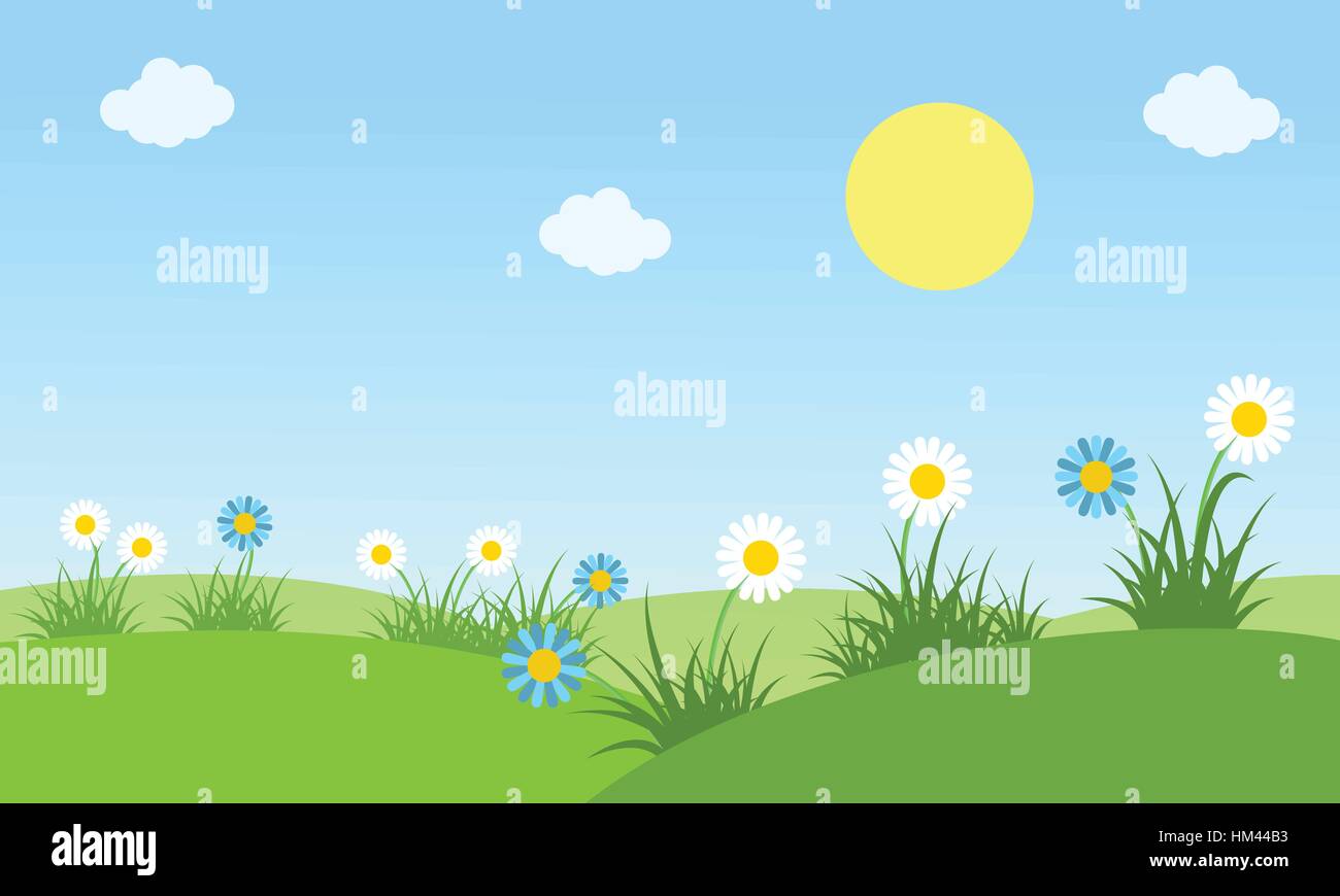Beauty landscape at spring vector Stock Vector Image & Art - Alamy