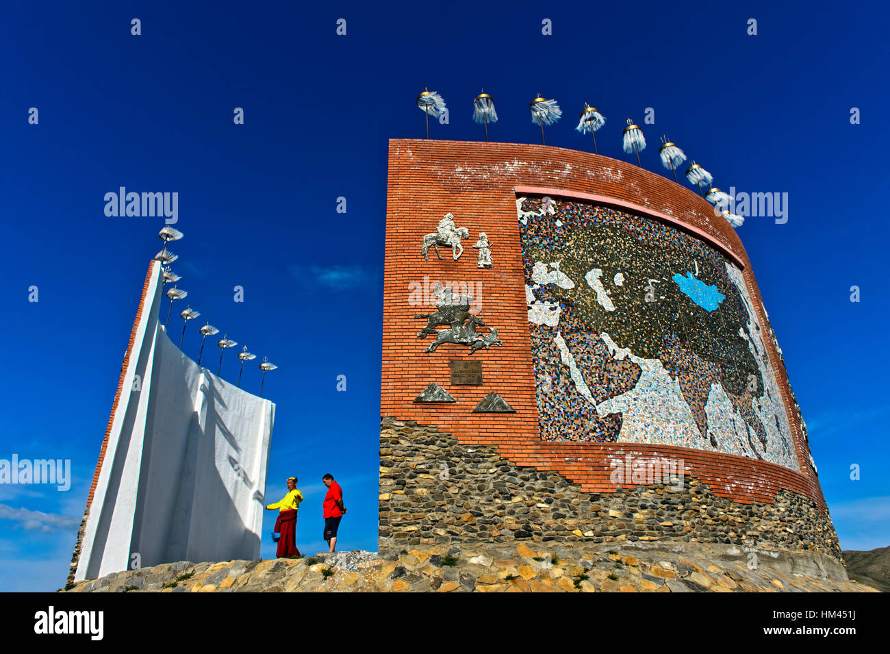 Great Imperial Map Monument, Kharkhorin, Mongolia Stock Photo