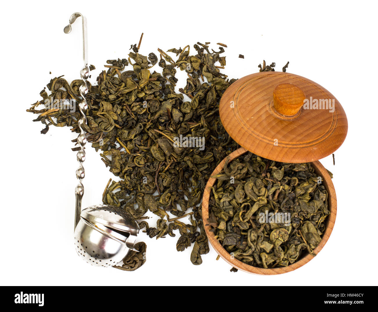 Dried green tea leaves Stock Photo Alamy