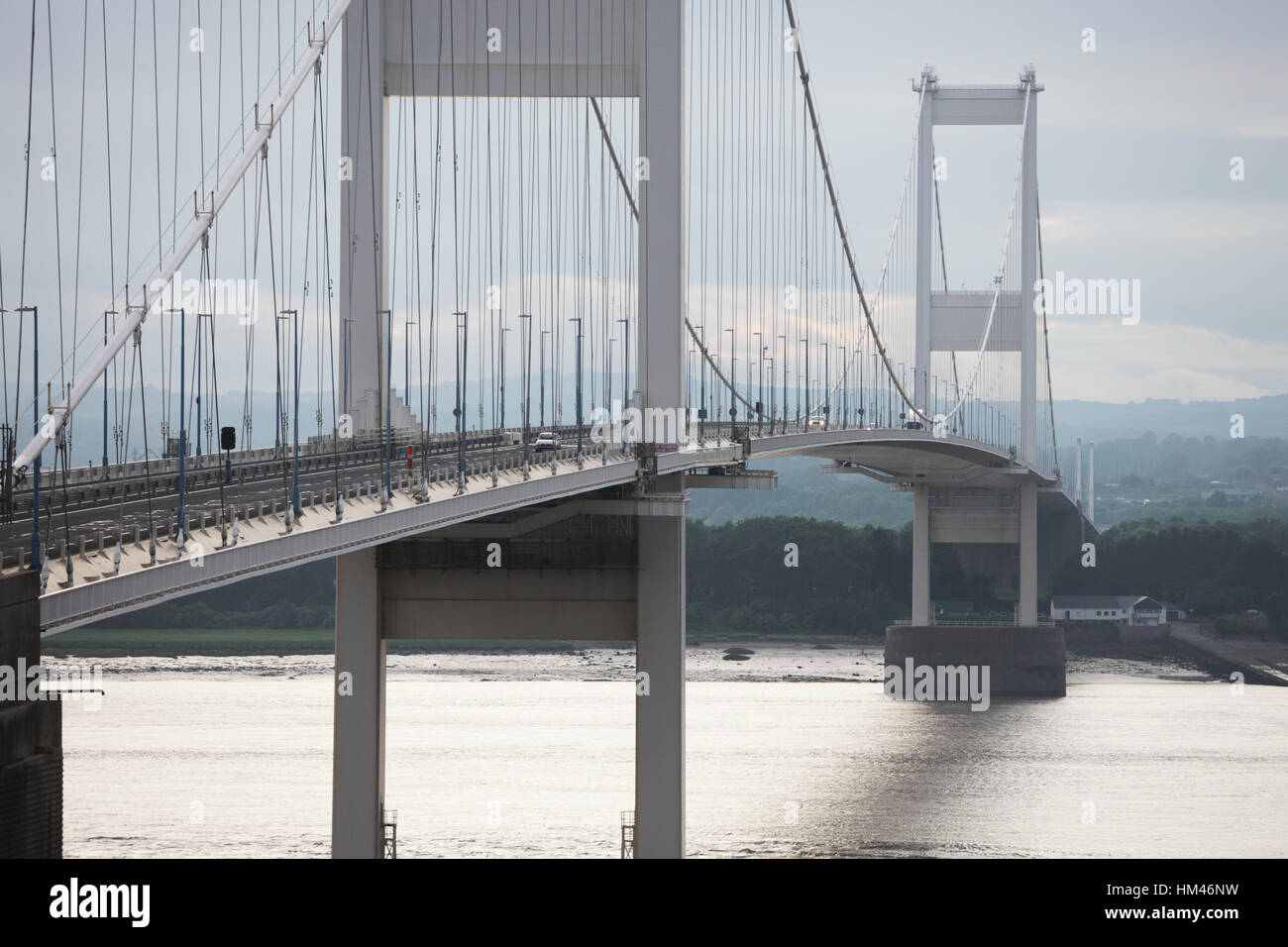 M48 Severn Bridge crossing the River Severn Wales and England border