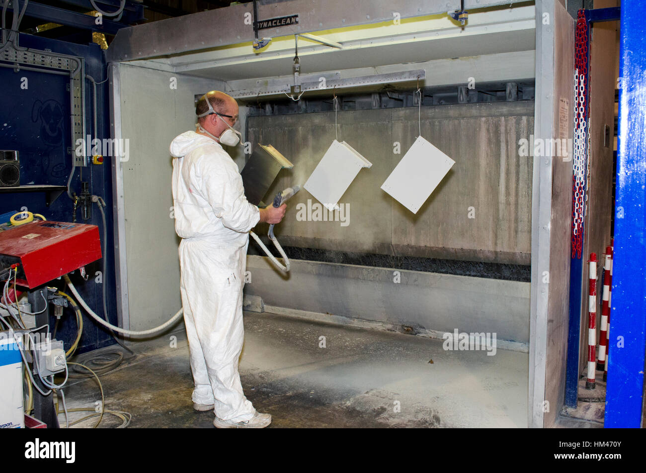 Paint spraying industrial facility Stock Photo Alamy