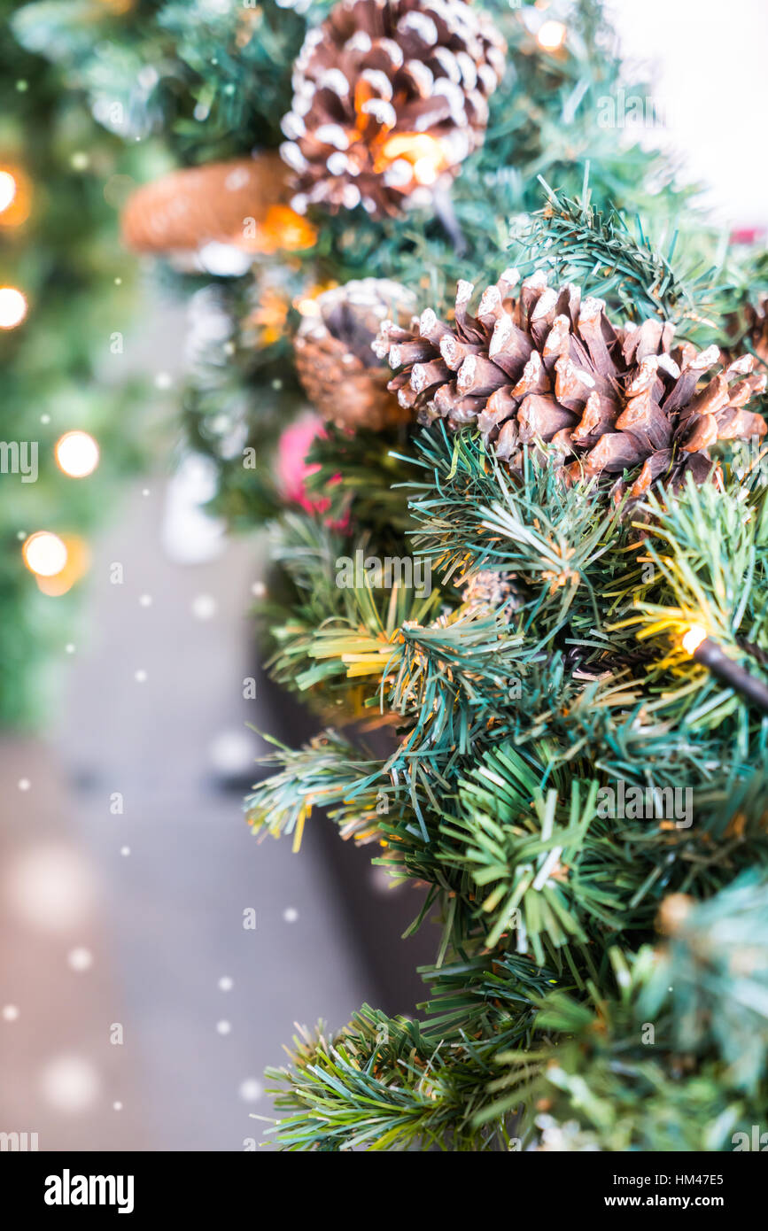 Closeup of Christmas tree decorations background Stock Photo - Alamy