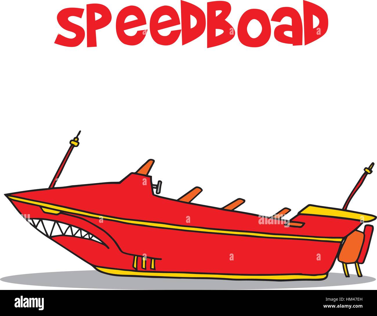 Stylized vector illustration of drawings of a speedboat Stock Vector Image  & Art - Alamy