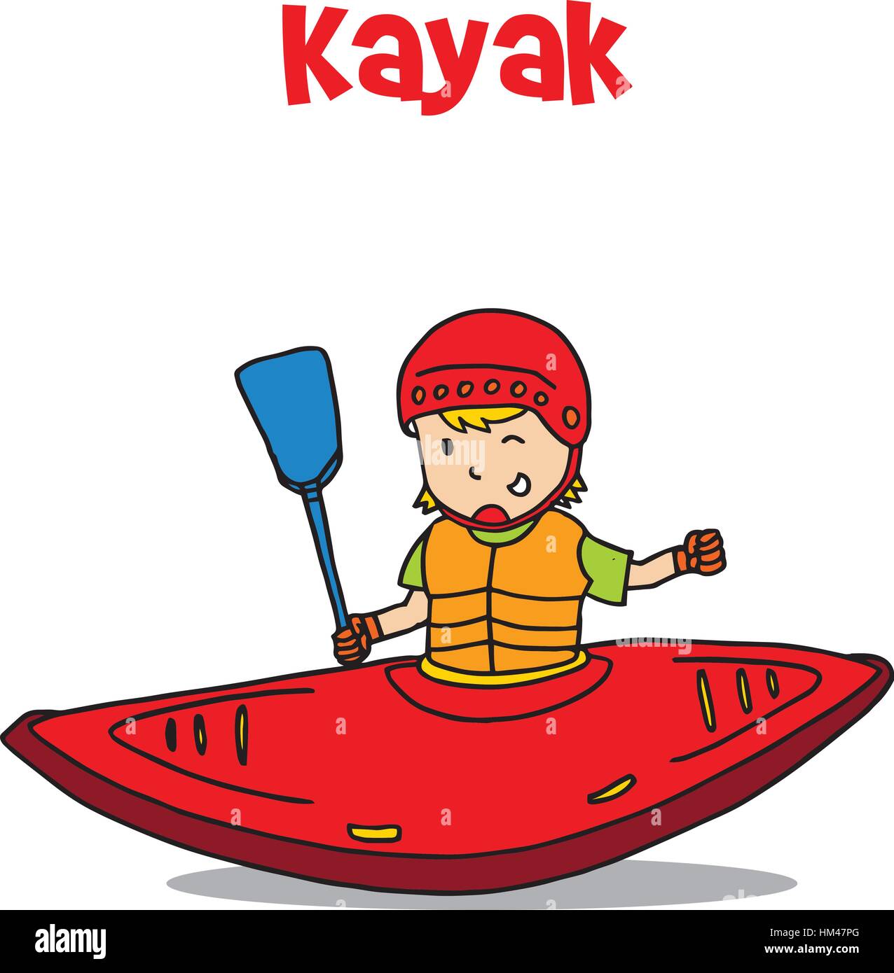 Cartoon of kayak vector art illustration Stock Vector Image & Art Alamy