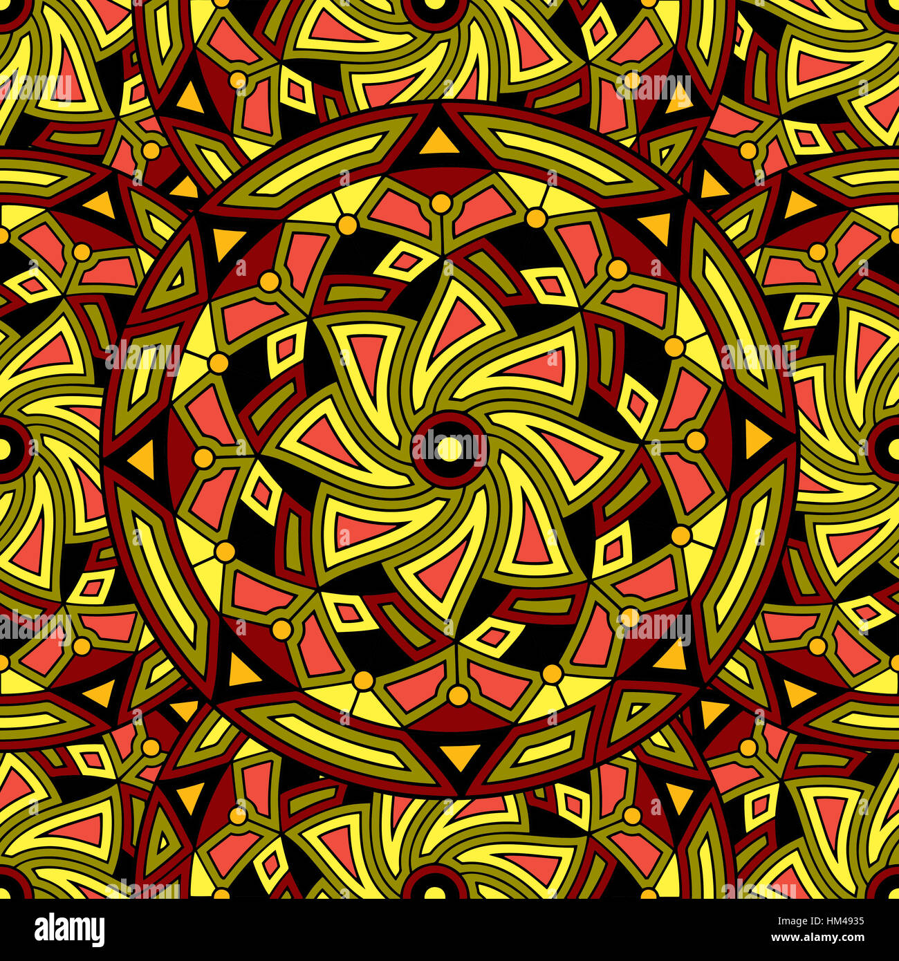Seamless repeating pattern consisting of colored mandal.Vector Stock ...