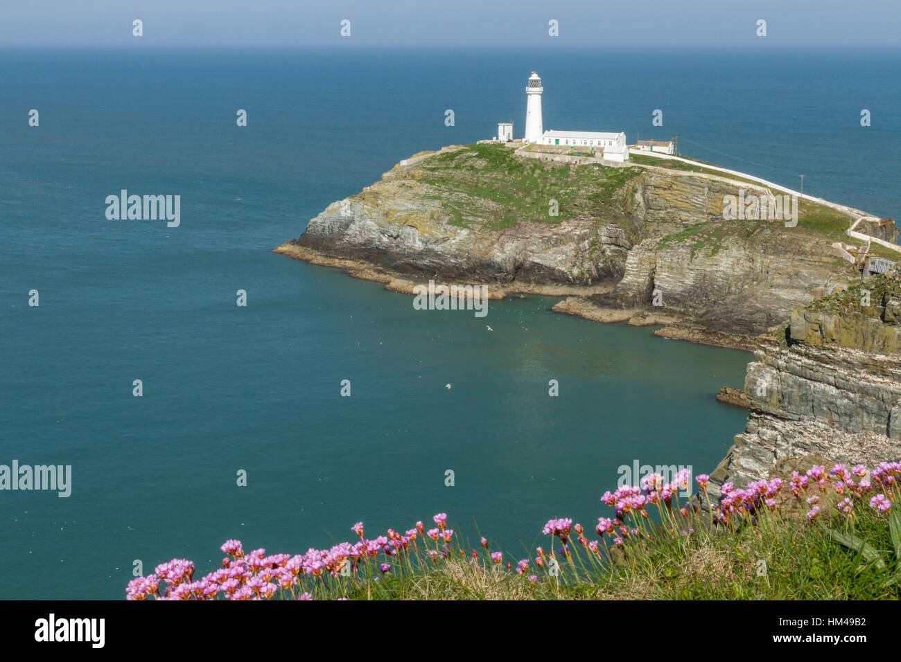 South Stack Lighthouse located near to Holyhead, Anglesey, Wales Stock Photo