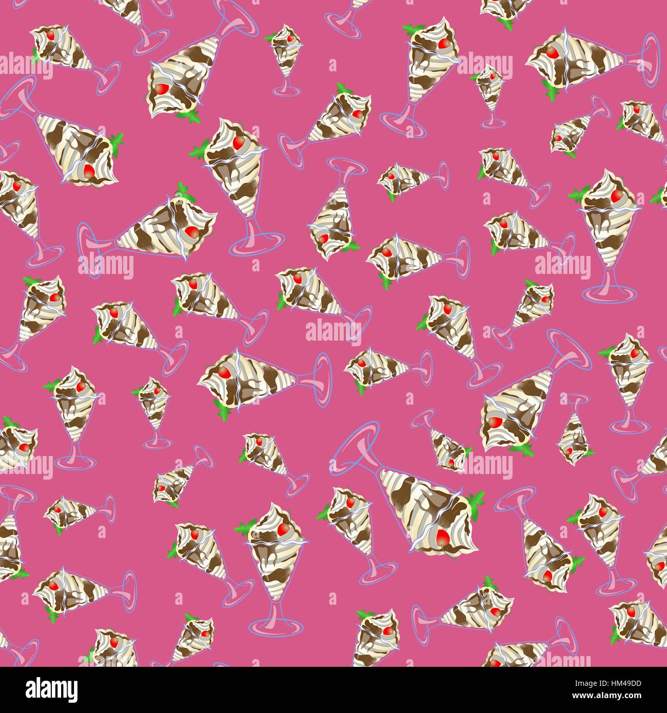 Ice Cream Seamless Pattern Stock Vector Image & Art - Alamy