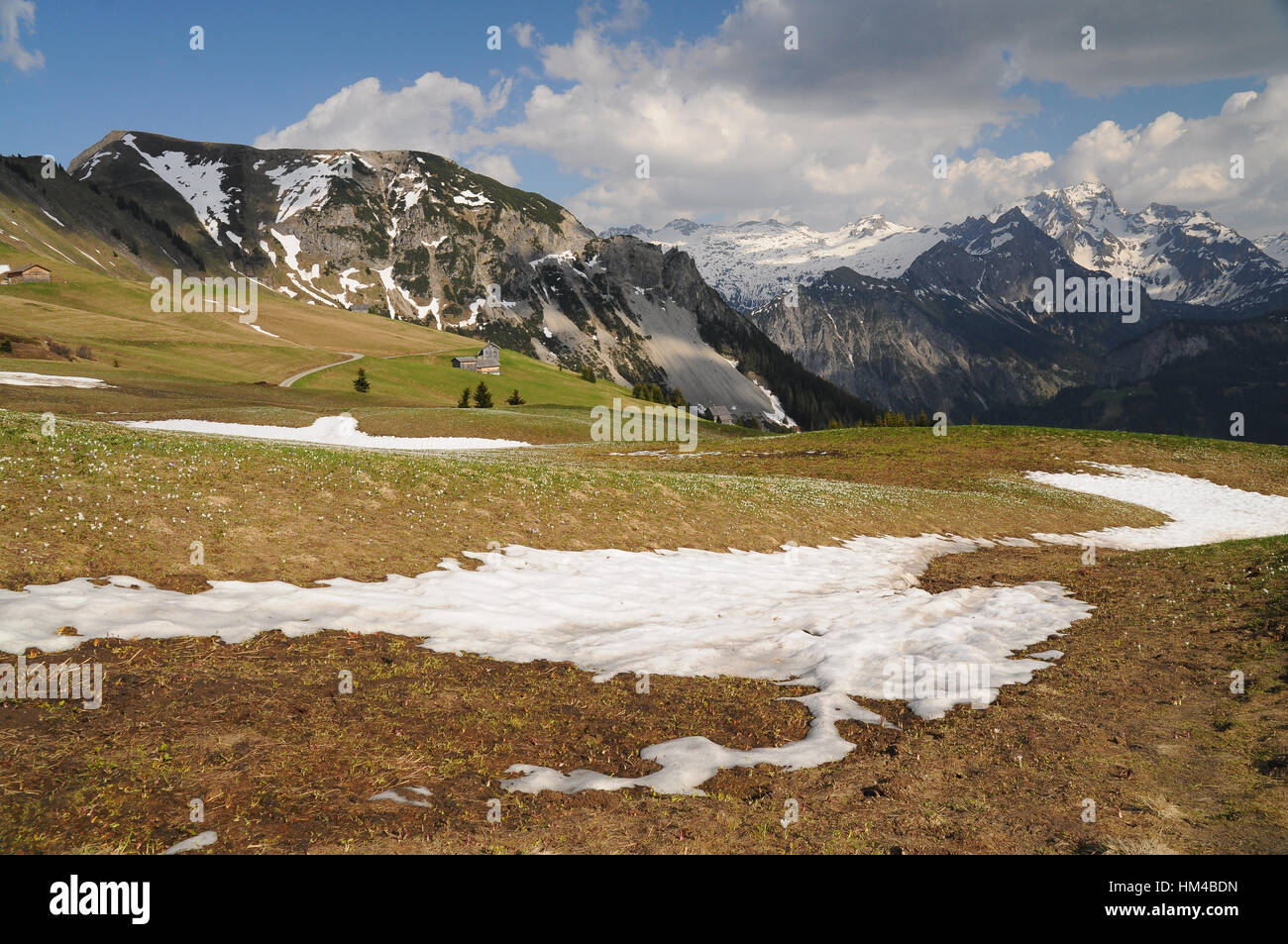 Alpine landscape in Spring time Stock Photo