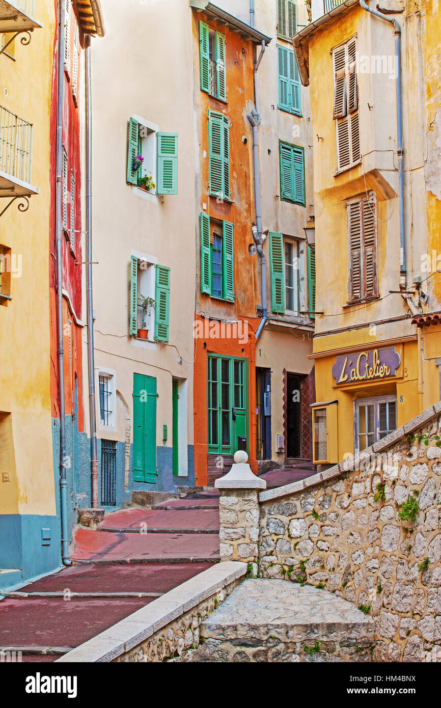 Nice old town, Vieille Ville, Cote d'Azur, France Stock Photo
