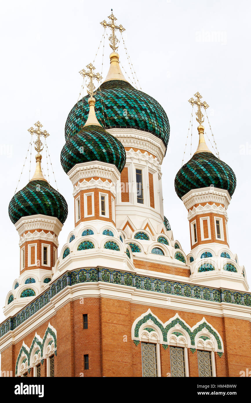 Russian orthodox Cathedral - Nice, France Stock Photo