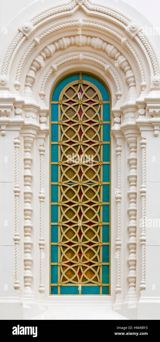 Window in Russian orthodox Cathedral - Nice, France Stock Photo