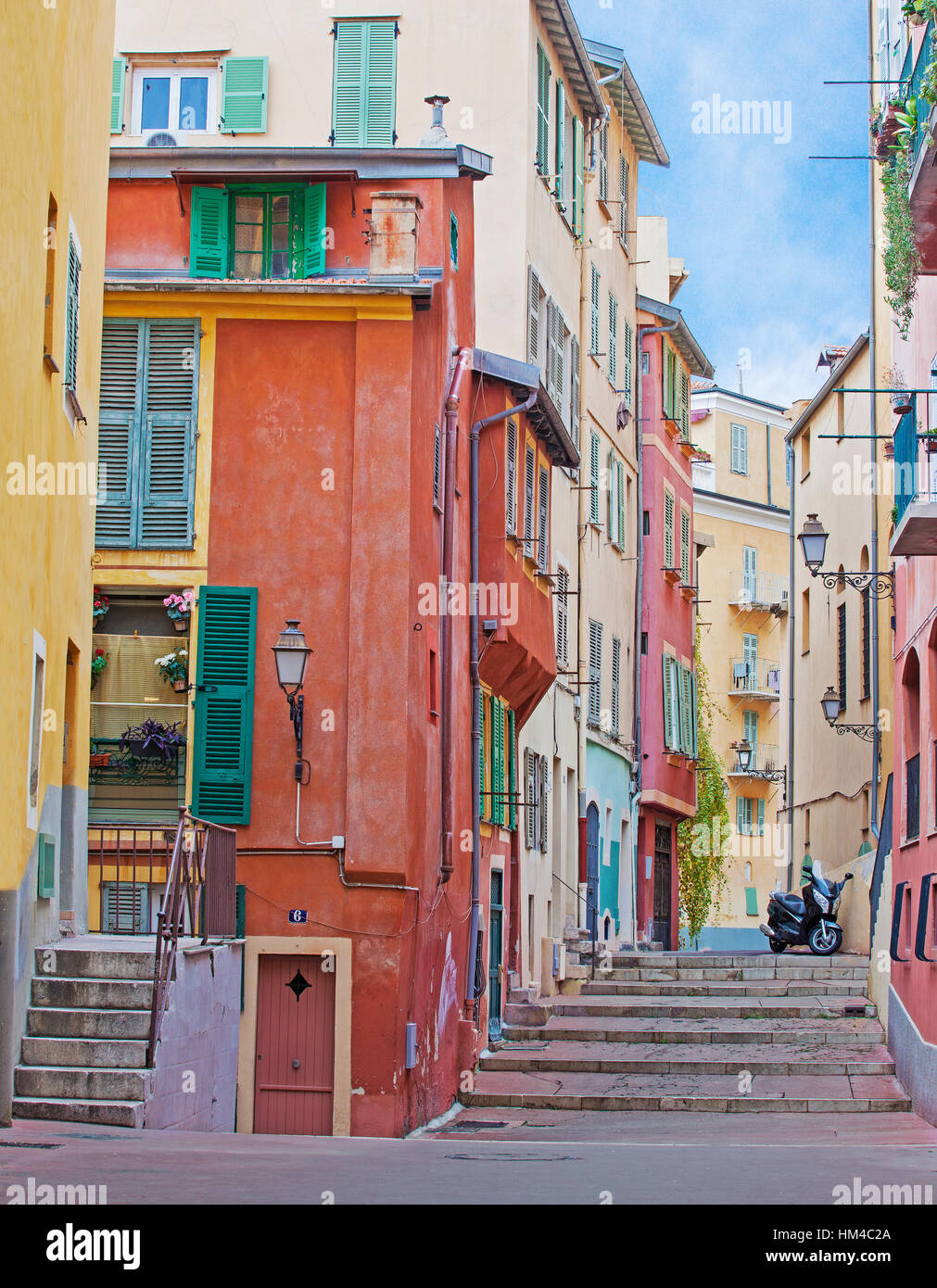 Vieille Ville, Nice old town, street scene, Cote d'Azur, France Stock Photo