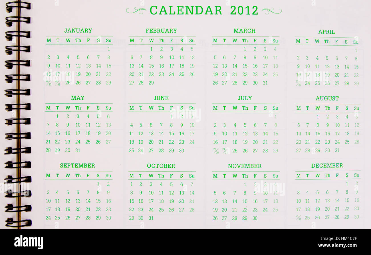 Calendar 12 June July August High Resolution Stock Photography And Images Alamy
