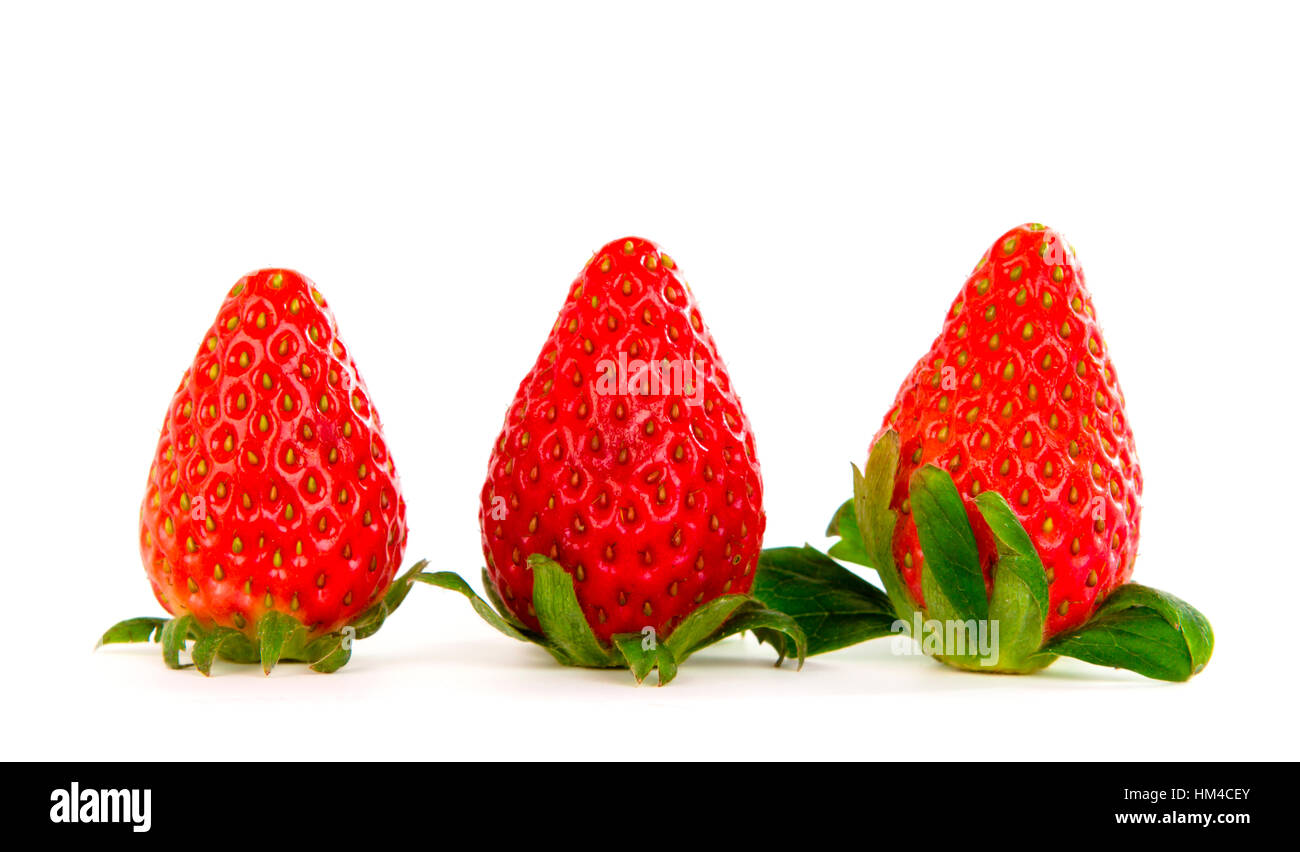 Fresh strawberries isolated on white background Stock Photo - Alamy