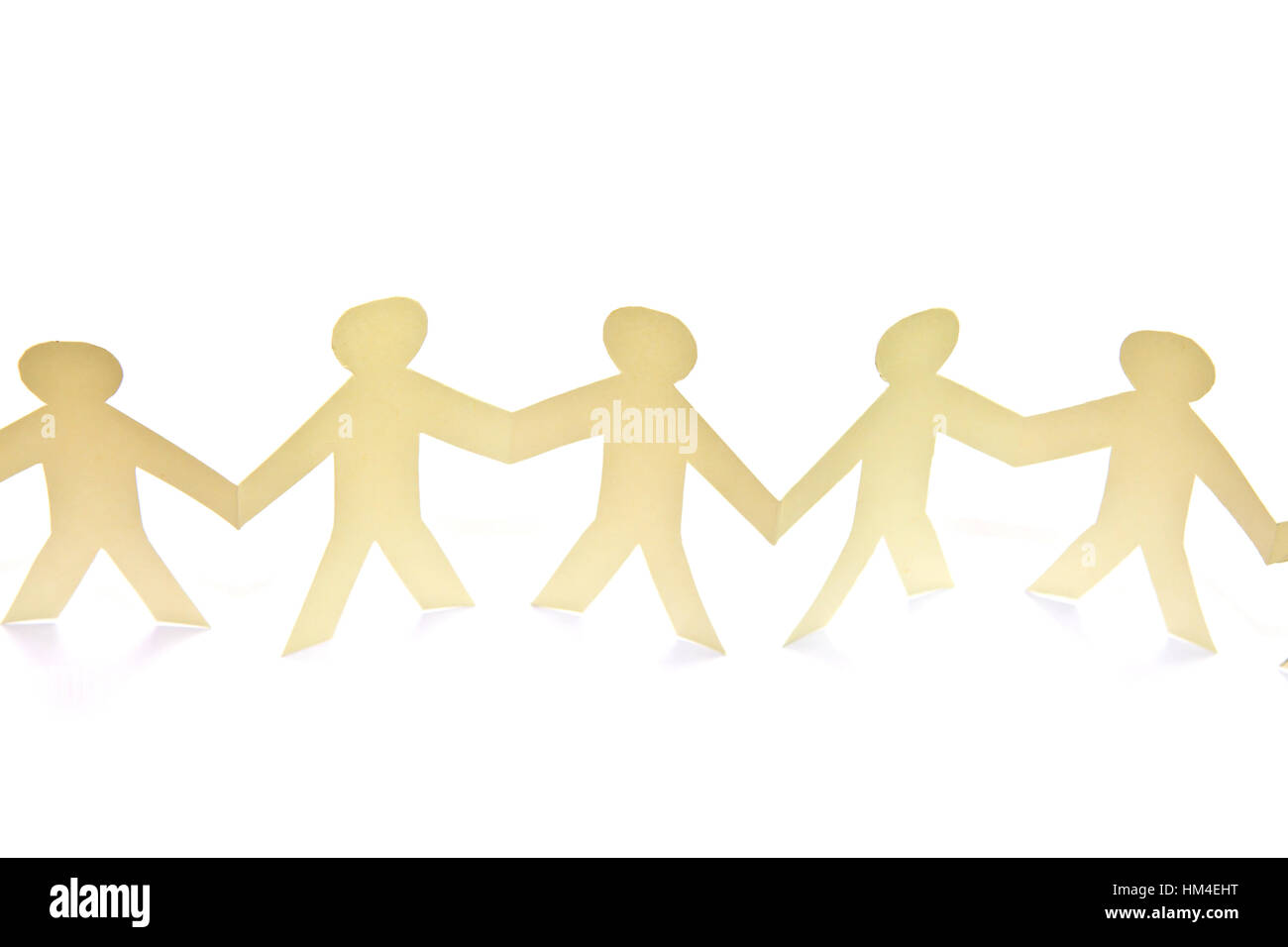 Cutout paper people over white background Stock Photo - Alamy
