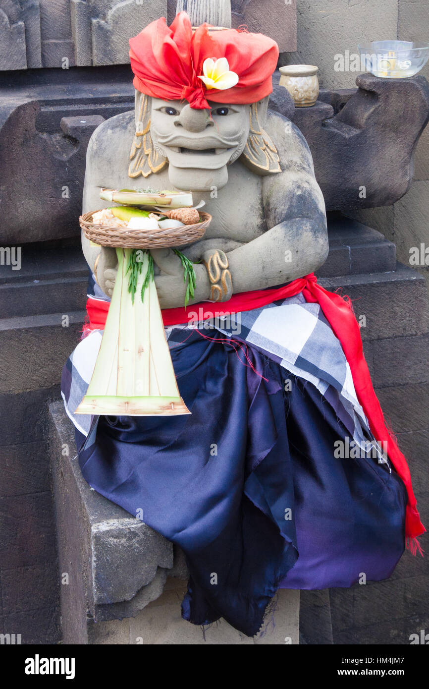 Dressed shrine outside a temple in Bali, Indonesia Stock Photo