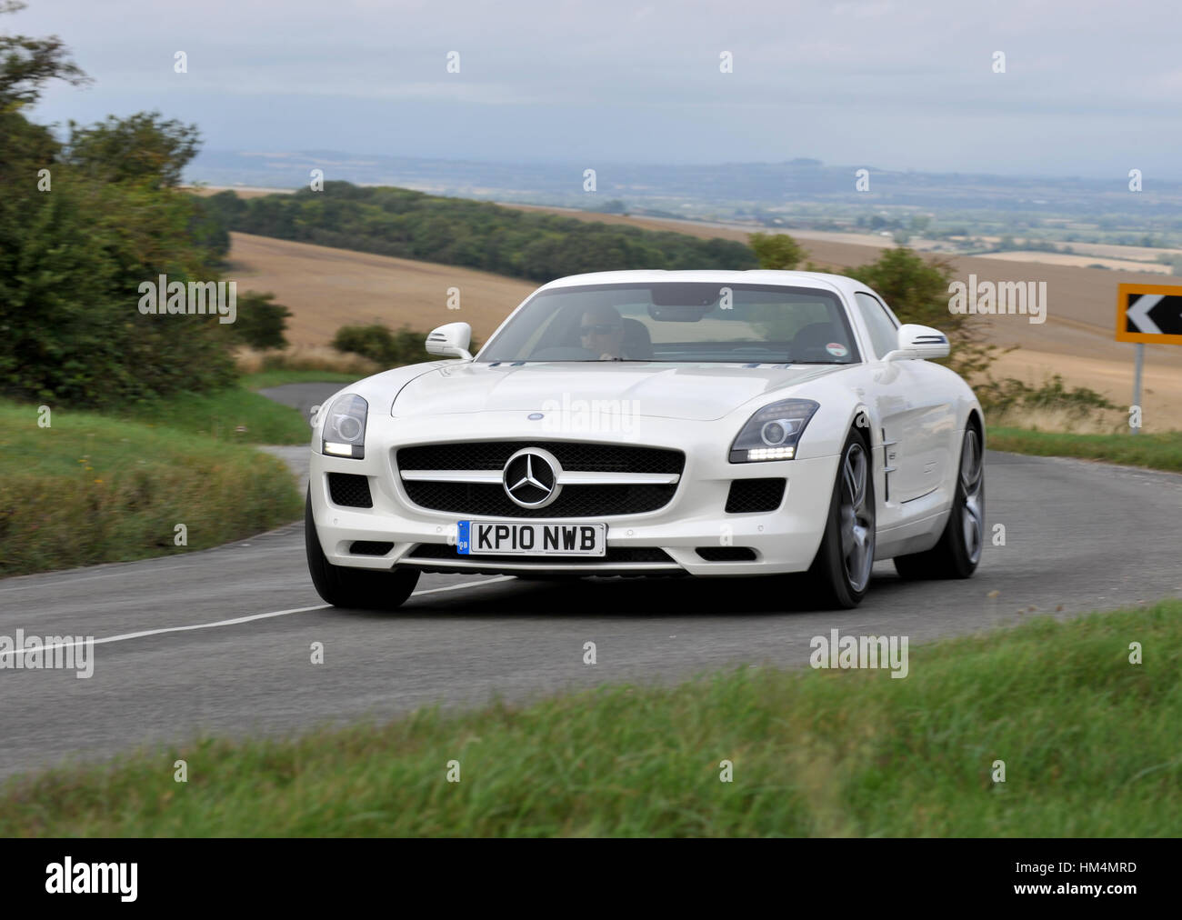 2010 Mercedes Amg Sls German Super Car With Gull Wing Doors Stock