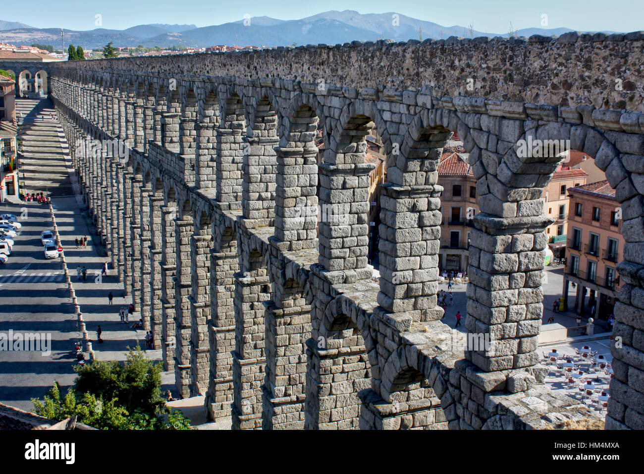 View at the aqueduct of Segovia, Spain Stock Photo - Alamy
